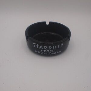 Iconic Stardust Hotel Black Glass Ashtray